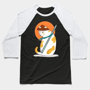 samurai cat Baseball T-Shirt